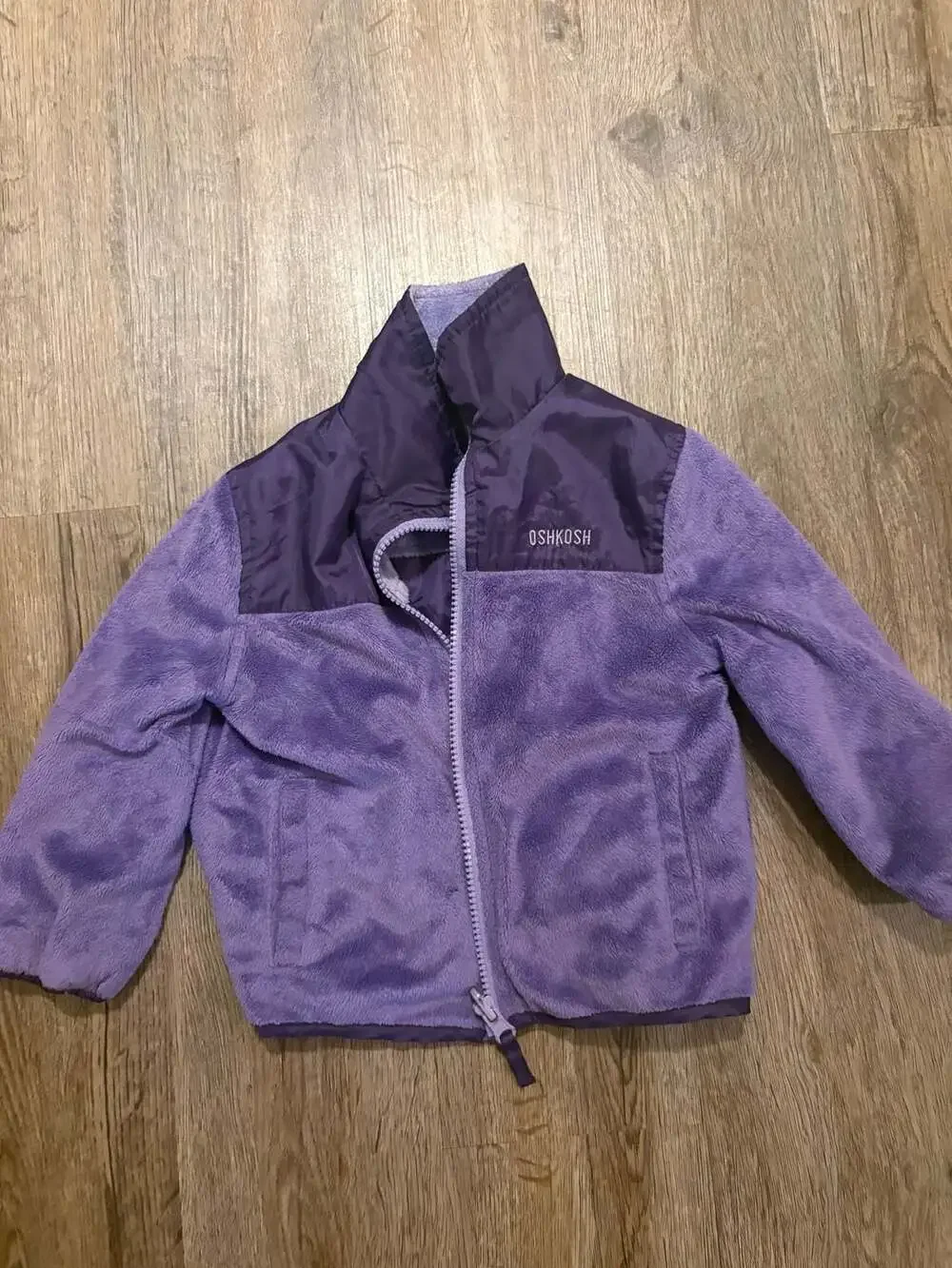 OshKosh B'gosh Reversible Purple Fleece and Nylon Full-Zip Jacket